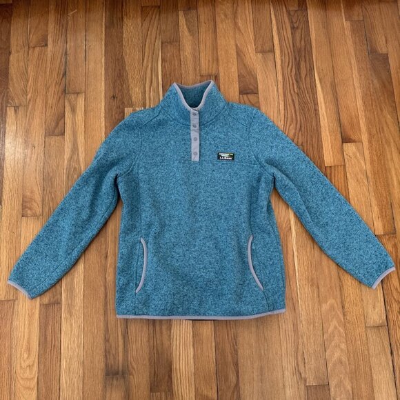 L.L. Bean Jackets & Blazers - LL Bean Women's Fleece Pullover Sweater Teal Heather Size S Pet